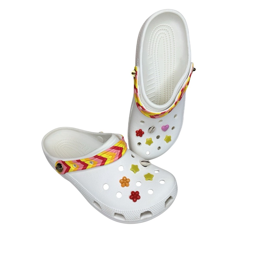 Crocs Classic Rainbow Festival Vibes Womens 9 Men's 7 Clogs Shoes Summer Spring
